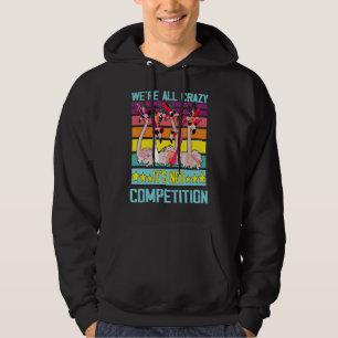 Quote Flamingo We Are All Crazy It's Not Competiti Hoodie