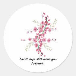 Quote Flower Classic Round Sticker