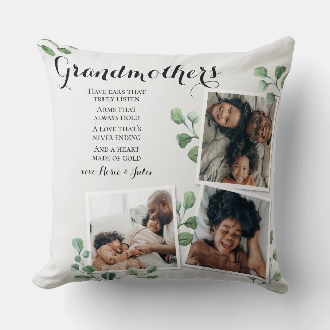Quote for Grandma Nana from Grandkids Photo Throw Pillow (Front)