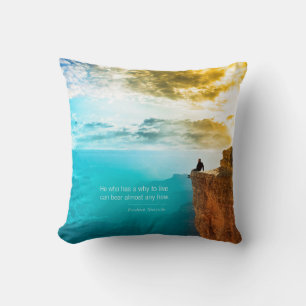 Quote Friedrich Nietzsche Nature Adventure Nature Throw Pillow
