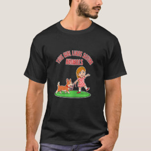   Quote Girl Likes Saving Animals Cats Dogs Adopti T-Shirt