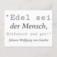 quote Goethe Edel is man