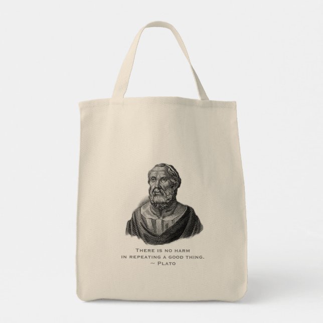 Quote Good Deed Philosopher Plato Tote Bag (Back)