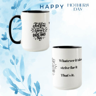 Quote Inspirational CutOut Black Message Coffee Mug