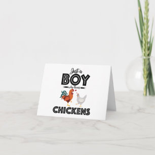 Quote: Just a Boy Who Loves Chickens PERSONALIZED Card