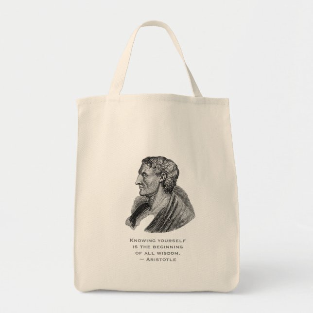 Quote Knowing Yourself Philosopher Aristotle Tote Bag (Front)