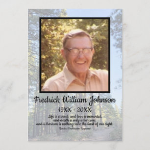 Quote Love One's Photo Pine Tree Forest Funeral  Program