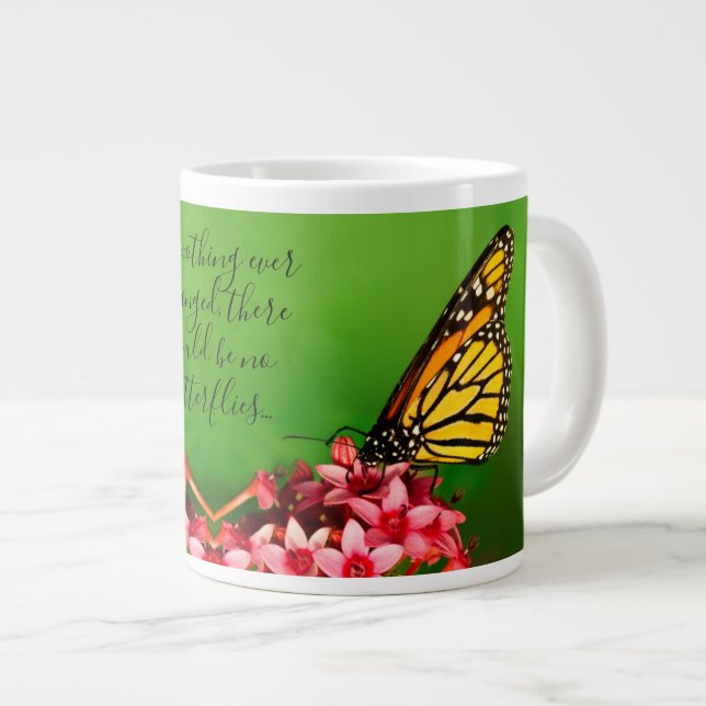 Quote:  Monarch Butterfly Floral Photography Large Coffee Mug (Front Right)