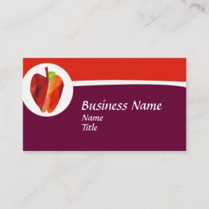 Quote N Expressive Artistic  Red Apple 4 Teacher Business Card