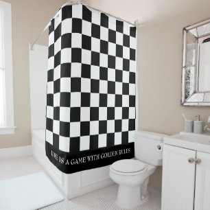 Quote on Black & White Chequered Pattern