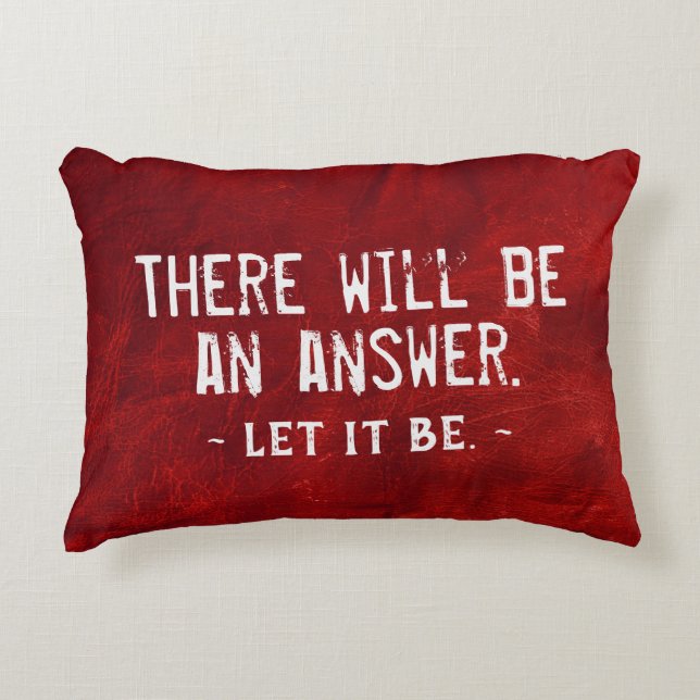 Quote On Red Leather Accent Pillow (Front)