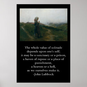 Quote on Solitude with an Introspective Image Poster