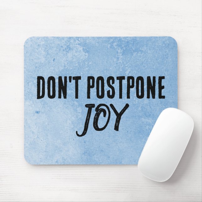 Quote on Watercolor Blue Mouse Pad (With Mouse)