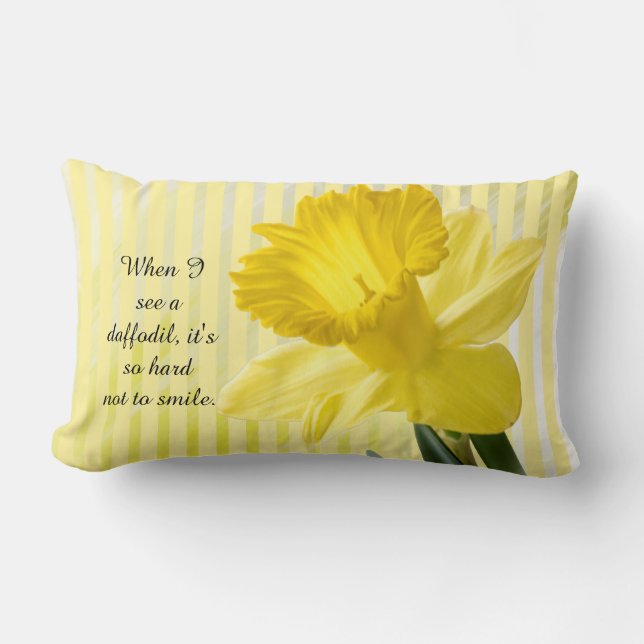 Quote on Yellow Spring Daffodil Picture Lumbar Pillow (Front)