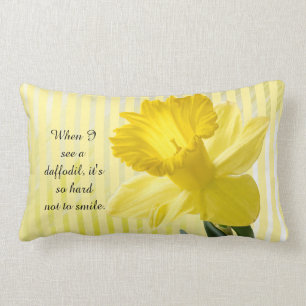 Quote on Yellow Spring Daffodil Picture Lumbar Pillow