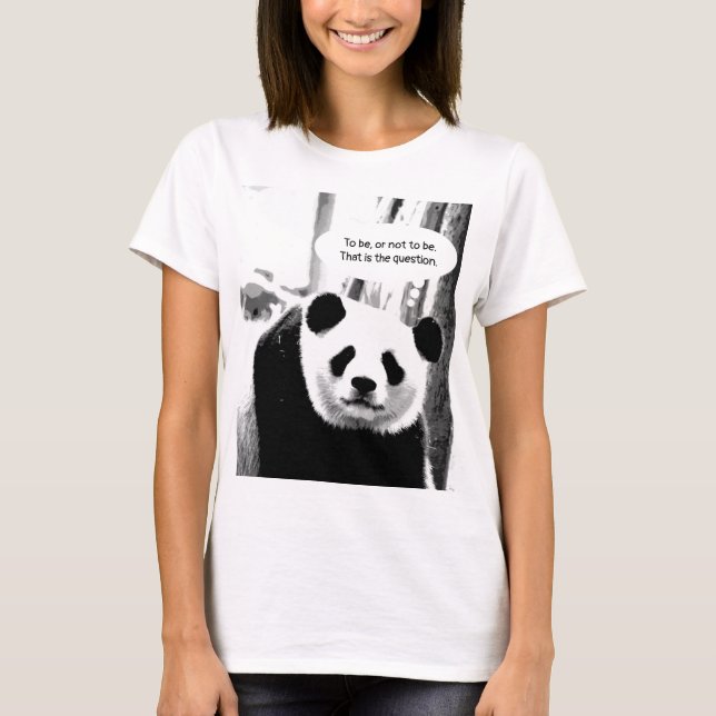 Quote Panda Bear Custom Text Elegant Women's T-Shirt (Front)