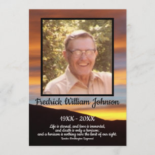 Quote Photo Orange Sunset  Background Funeral   Program