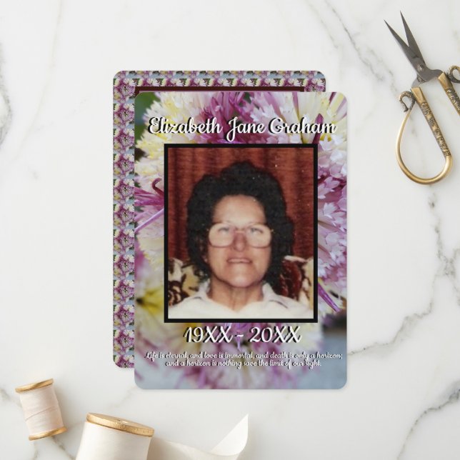 Quote Photo Spider Mums Floral Background Funeral  Program (Front/Back In Situ)