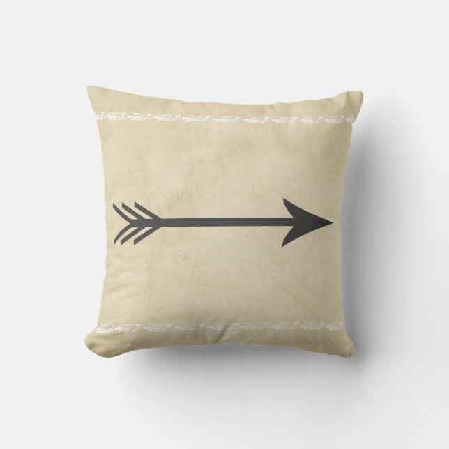 quote pillow arrow design in black and tan (Front)