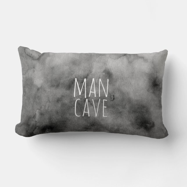 quote pillow man cave grey watercolor design (Front)