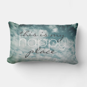 quote pillow this is my happy place blue sky
