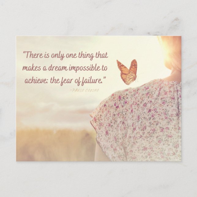 Quote postcard Fear of Failure (Front)