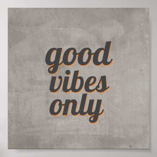 quote poster good vibes only grey design (Front)