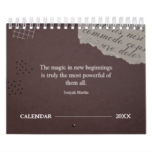 Quote Scrapbook style 2025 vintage Calendar