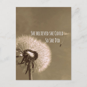 Quote: She believed she could so she Did Postcard