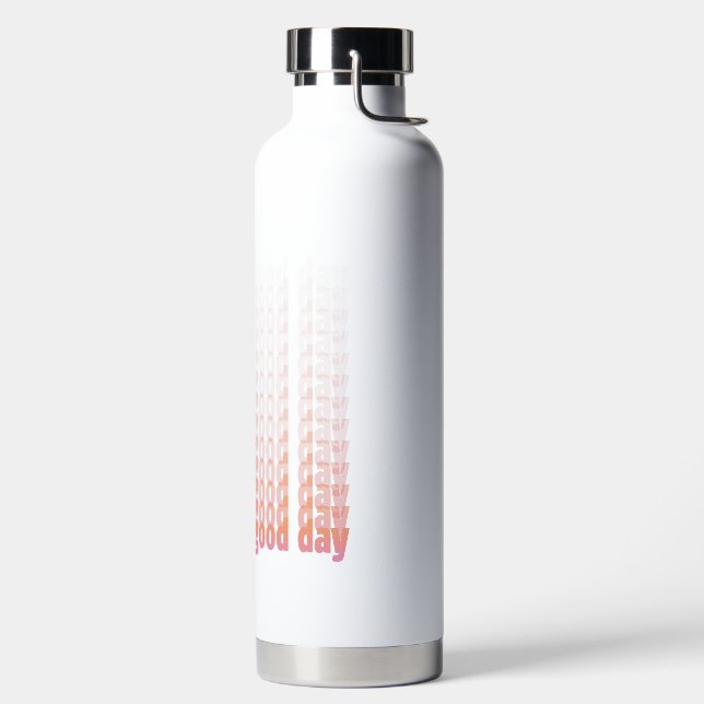 Quote Today Is A Good Day Peach And Pink Water Bottle (Left)