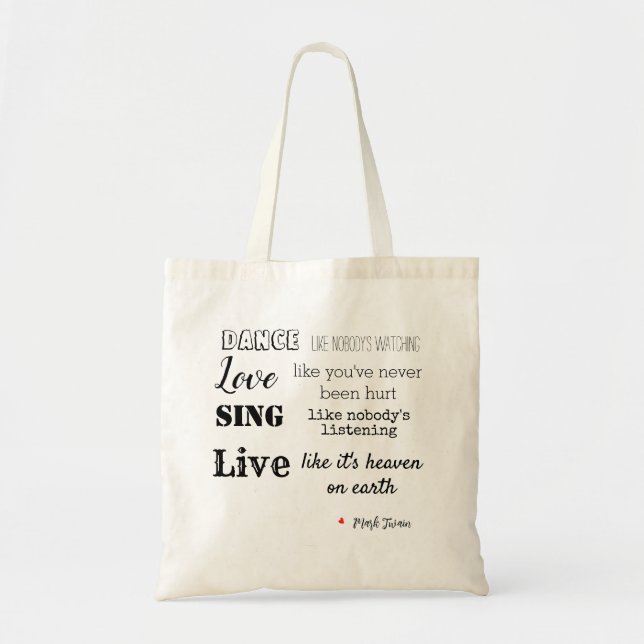 Quote Tote Bag Simple Minimalist (Front)