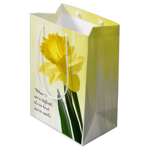 Quote: "When I see a daffodil ..." Flower Pics Medium Gift Bag