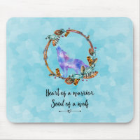 Quote with Howling Wolf in a Boho Wreath