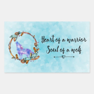 Quote with Howling Wolf in a Boho Wreath Sticker