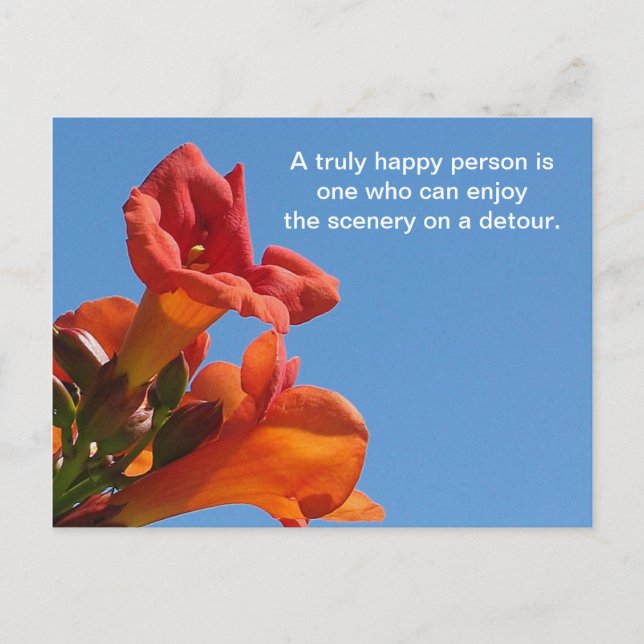 Quote with Trumpet vine Postcard (Front)