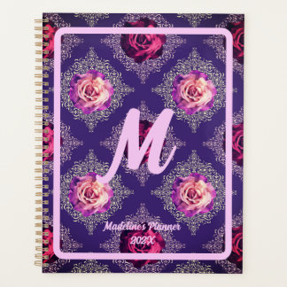 Quote Year Monogram Romantic Purple Rose Love