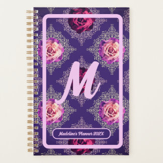 Quote Year Monogram Romantic Purple Rose Love