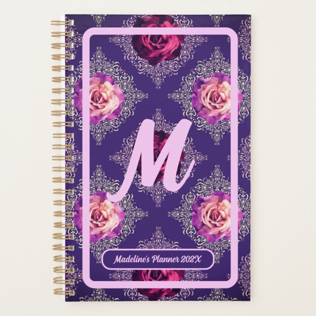 Quote Year Monogram Romantic Purple Rose Love (Devant)