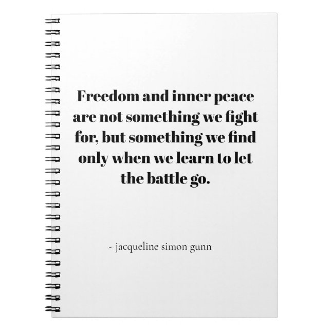 Quotes about inner peace notebook (Front)