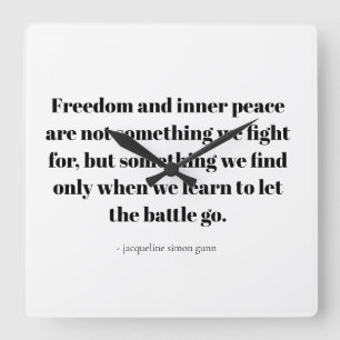 Quotes about inner peace square wall clock