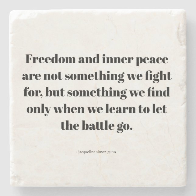 Quotes about inner peace stone coaster (Front)
