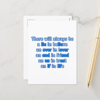 quotes about love, life and friendship holiday postcard