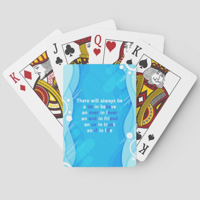 quotes about love, life and friendship  playing cards (Back)