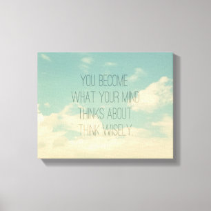 Quotes about the mind, Sky and Clouds, Vintage Canvas Print