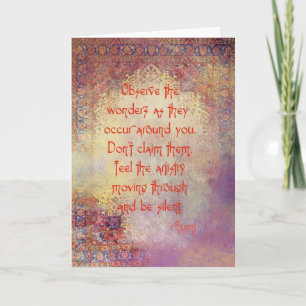 Quotes by Rumi (Greeting Card) Card