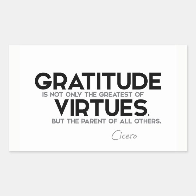 QUOTES: Cicero: Gratitude Sticker (Front)