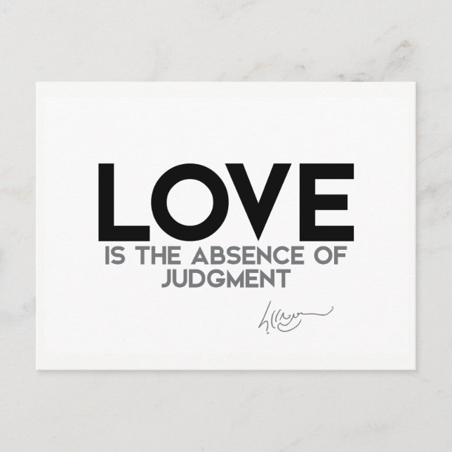 QUOTES: Dalai Lama - Love, judgment Postcard (Front)