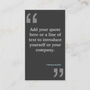 QUOTES in GRAY Designer Business Card