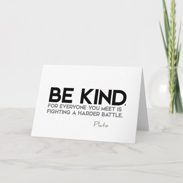 QUOTES: Plato: Be kind Card (Front)