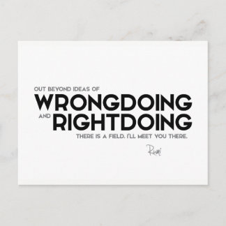 QUOTES: Rumi: Wrongdoing and rightdoing Postcard